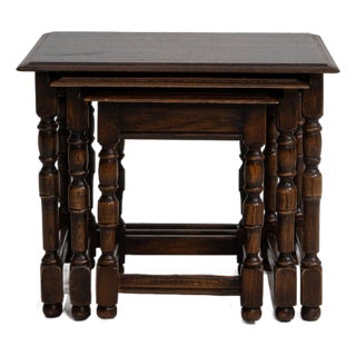 19th Century France Black Wood Nesting Table For Sale