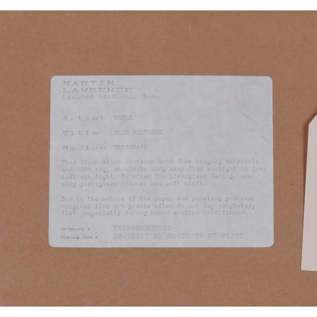 Blue 1992 Eyvind Earle "Blue Nocturne" Limited Edition 262/350 Hand Signed & Numbered Framed Serigraph With Certificate of Authenticity For Sale - Image 8 of 10