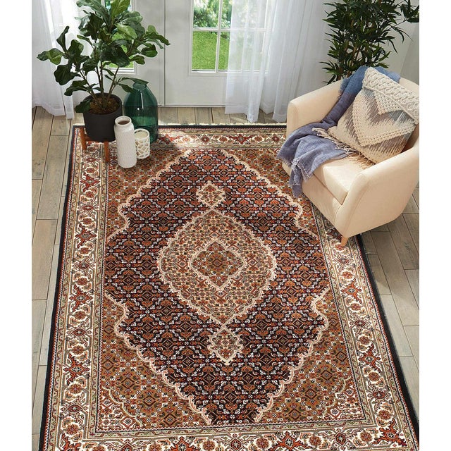 Pasargad DC Tabriz Mahi Design Silk & Wool Rug For Sale - Image 4 of 4
