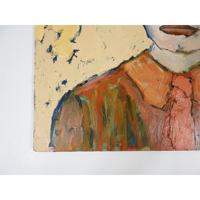 Contemporary expressionist oil on thick artist board portrait painting of young man in shirt and tie by K. C. Bacon...