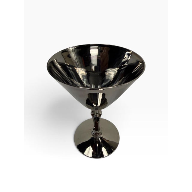 Vintage Art Deco Style Gunmetal Nude Lady Stem Martini Glasses - Set of 4 For Sale - Image 4 of 7