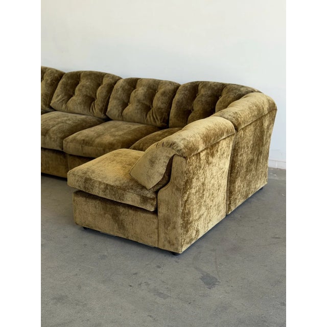 Textile Limited Edition: Lugo Modular Sofa in Green Chenille For Sale - Image 7 of 18