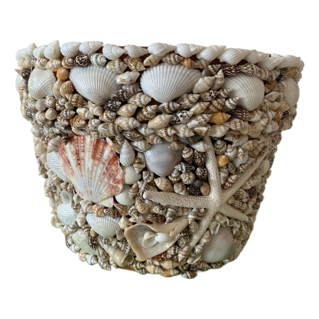 Shell Encrusted Terracotta Cachepot For Sale
