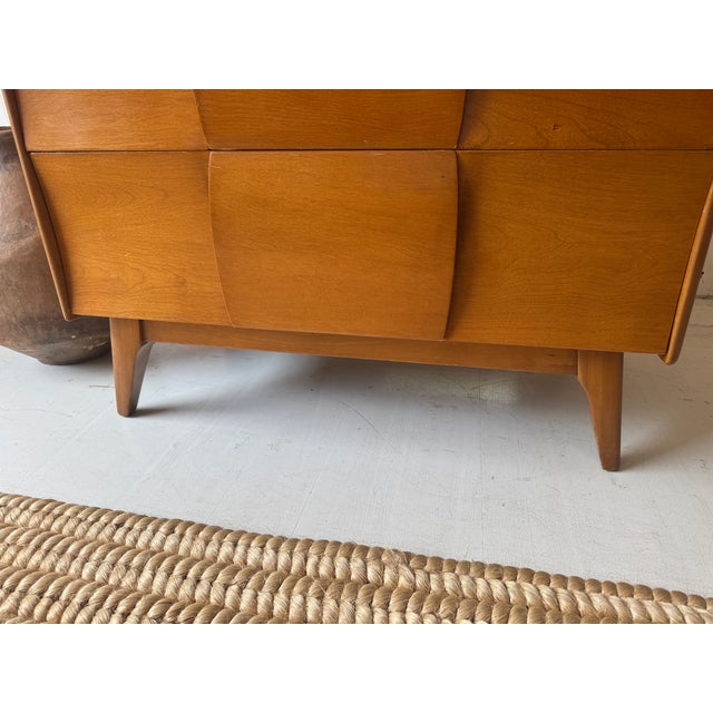 Vintage, Mid-Century Maple Heywood WakeField Tallboy Dresser For Sale - Image 10 of 18