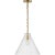 Transitional Thomas O'Brien for Visual Comfort Signature Katie Conical Pendant in Hand-Rubbed Antique Brass with Clear Glass For Sale - Image 3 of 4