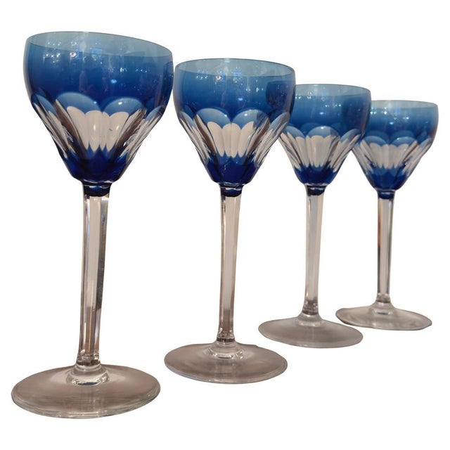 Vintage Wine Glasses from Val Saint Lamber, 1950s, Set of 11 For Sale - Image 3 of 17