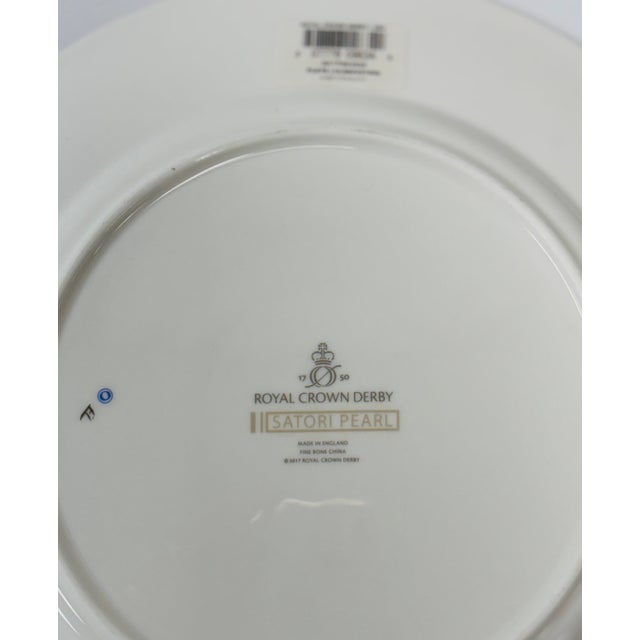 Royal Crown Derby Satori Pearl Dinner Plates - a Pair For Sale - Image 9 of 9