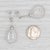 New Quartz & Diamond Halo Teardrop Earrings 14k White Gold Pierced Dangles, Pair For Sale - Image 4 of 4