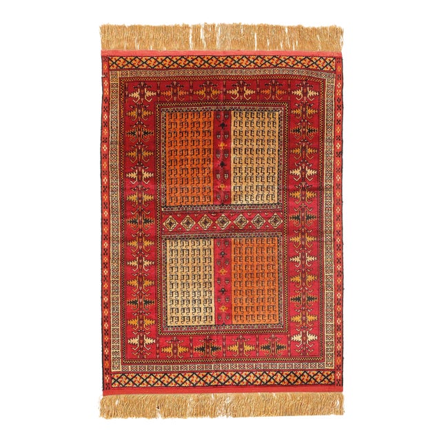 Pasargad DC Double-Sided Hand-Knotted Silk Quchan Rug For Sale
