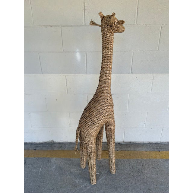 Contemporary Ebanista Tall Woven Giraffe Sculpture. For Sale - Image 3 of 7