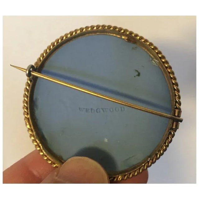 Blue Antique 18th Century Wedgwood Medallion Plaque of Apollo Mounted as a Brooch or Pin For Sale - Image 8 of 12