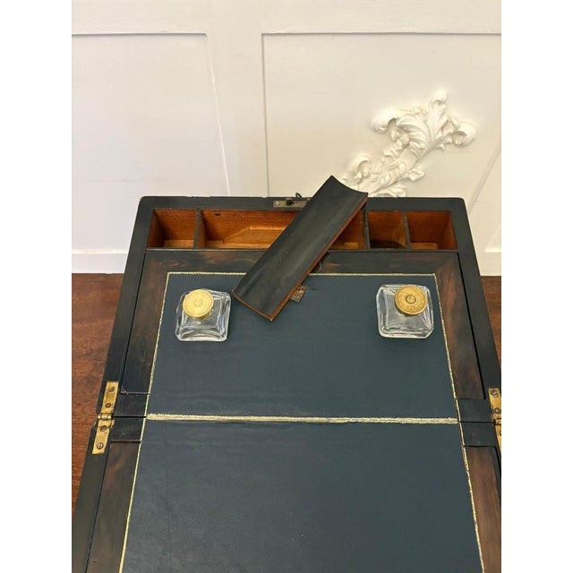 Brown Victorian Burr Walnut Brass Bound Writing Box, 1860s For Sale - Image 8 of 13