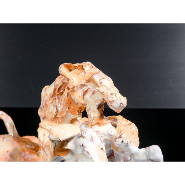 Glazed Majolica Hunting Scene Figurine For Sale - Image 10 of 18
