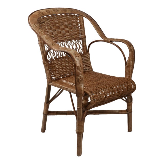 French Provincial Rattan Armchair For Sale
