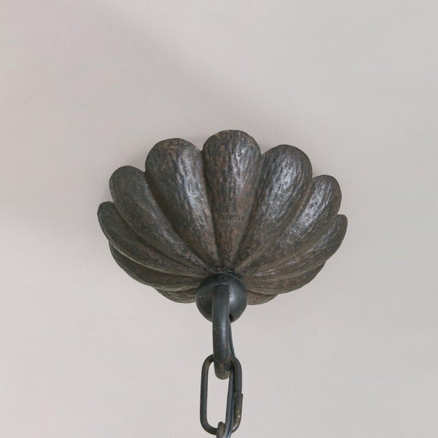 1920s French Art Deco Molded Glass Spherical Pendant For Sale - Image 10 of 10