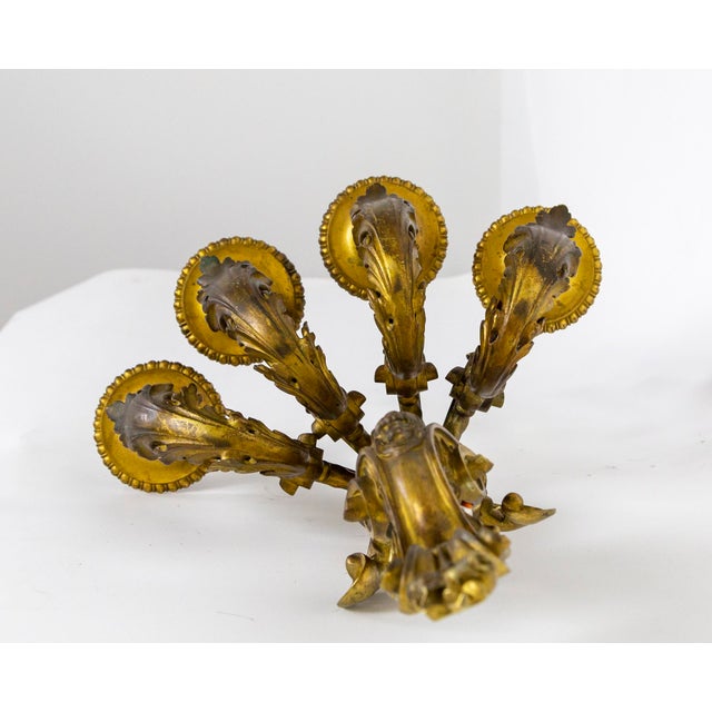 Large Early 19th Century Empire Bronze 4-Light Melusina Sconces -Pair For Sale - Image 9 of 12