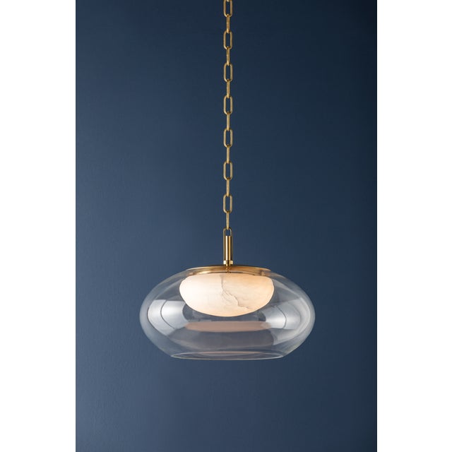 Hudson Valley Lighting Moore 17 in. 1 Light Pendant in Aged Brass Finish For Sale - Image 9 of 11