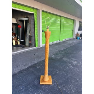 Vintage Coastal Pencil Reed Floor Lamp, 1960s For Sale