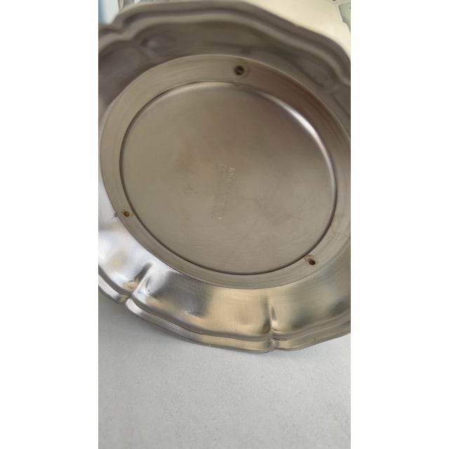 Vintage Stainless Steel Ice Bucket with Ice Cube Tray and Silver Metal Handles by Guy Degrenne, 1970s For Sale - Image 7 of 8