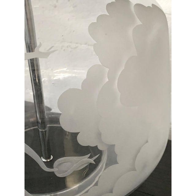 1960s Etched Glass Lamps - a Pair For Sale - Image 11 of 15