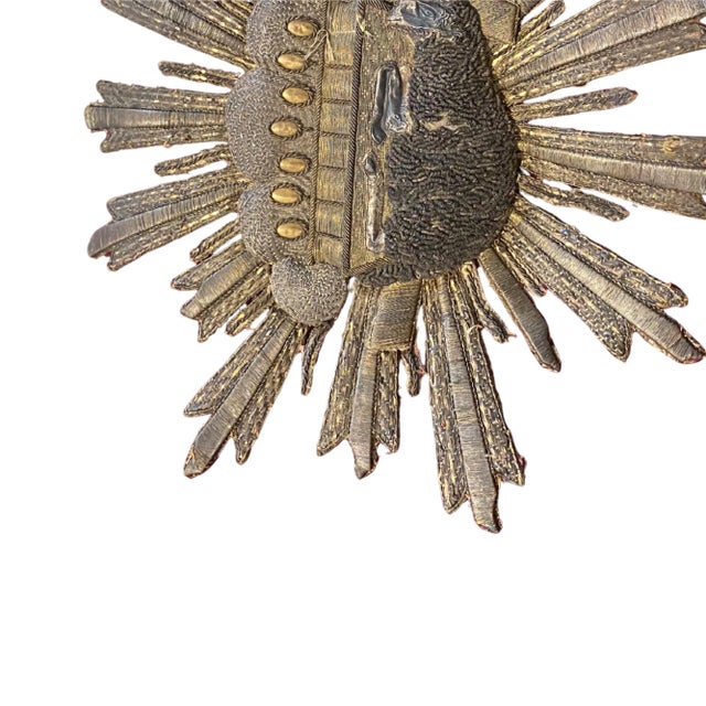 19th-Century Ecclesiastical Velvet Pillow With Agnus Dei Bullion Embroidery For Sale - Image 11 of 18