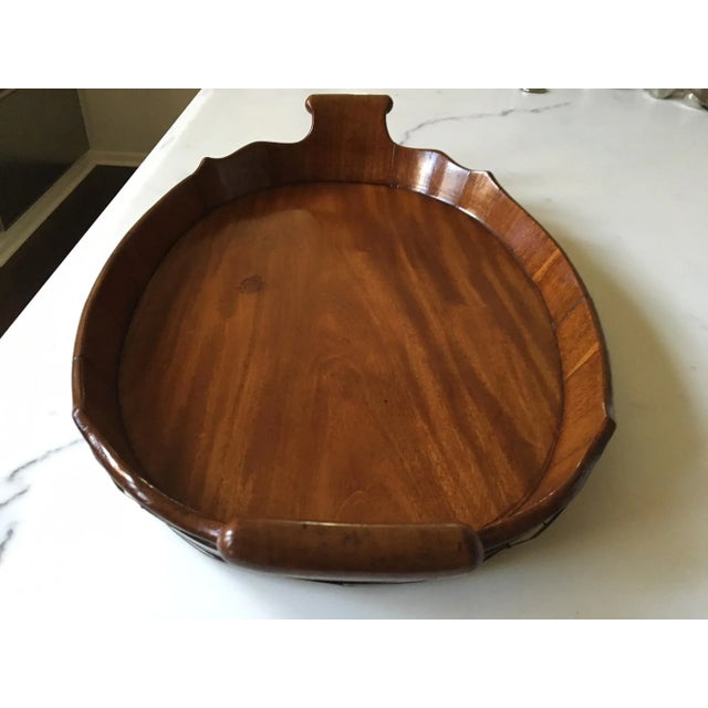 19th Century George III Oval Mahogany Tray With Fluted Edge For Sale - Image 5 of 10