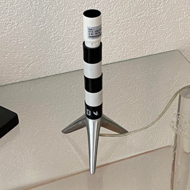 Porcelain Rocket Shape Lamp Base by Deshoulières, 2010s For Sale - Image 4 of 14