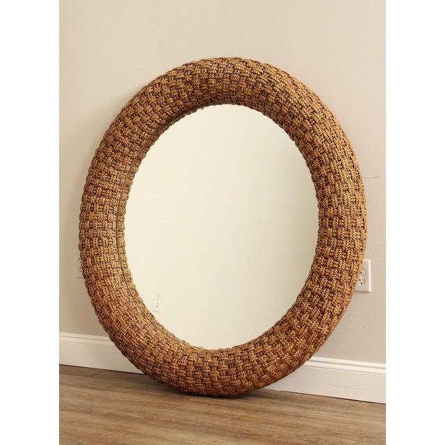 High Quality Large Round Wall Mirror in Woven Jute Frame