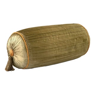 Fortuny Decorative Bolster Pillow With Tassels For Sale