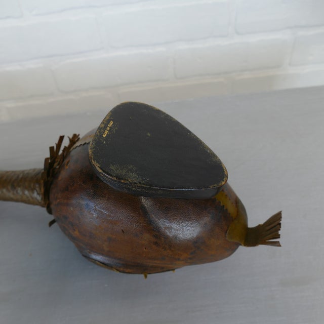 Mid 20th Century Italian Leather Duck Decanter Liquor Bottle Chairish
