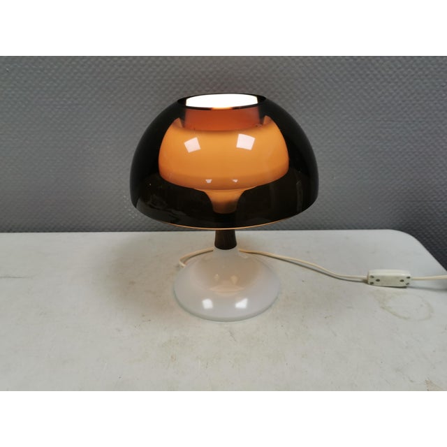 1970s Table Lamp with Smoky Acrylic Shade and Rosewood Base by Bent Karlby for Ask Belysninger, 1971 For Sale - Image 5 of 14