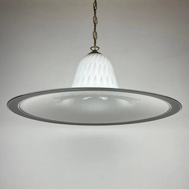 Black Vintage Murano Glass Pendant Lamp from Vetri Murano, Italy, 1970s For Sale - Image 8 of 11