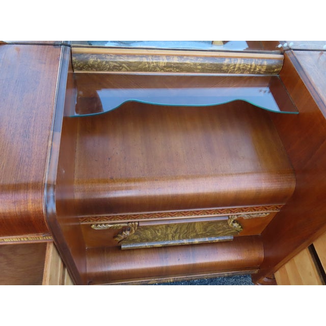 1920s Art Deco Water Fall Inlay Vanity Makeup Table 6300 For Sale - Image 12 of 18