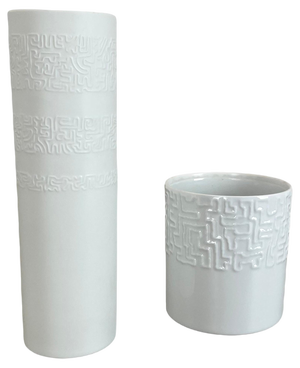 Abstract Porcelain Vases attributed to Cuno Fischer for Rosenthal, Germany, 1980s, Set of 2
