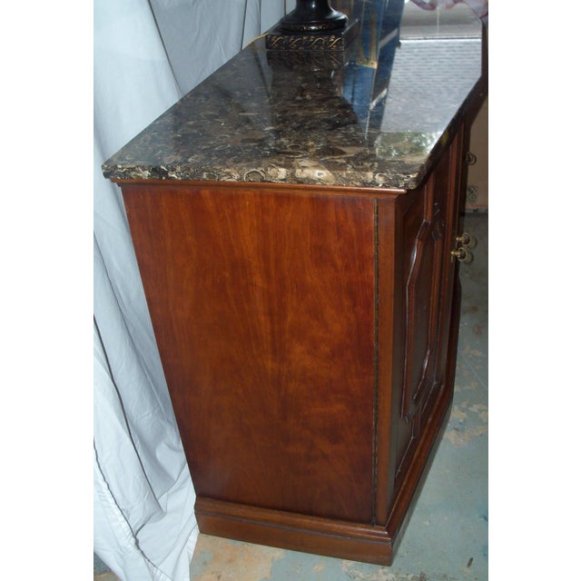 Henredon Sideboard Console Silver W/Granite Stone Top Chairish