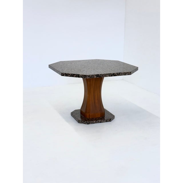 Art Deco Dining Table with Octagonal Granite Top, 1950s For Sale - Image 4 of 10