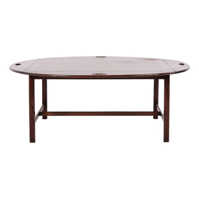 Vintage Coffee Table in Mahogany with Brass Fittings, 1930s For Sale