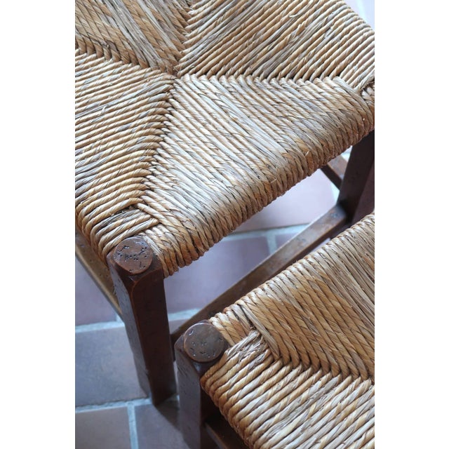 Oak and Rush Dining Chairs in the style of Charles Dudouyt, France, 1940s, Set of 6 For Sale - Image 14 of 18