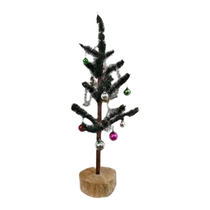 Midcentury Bottle Brush Tree W/ Ornaments
