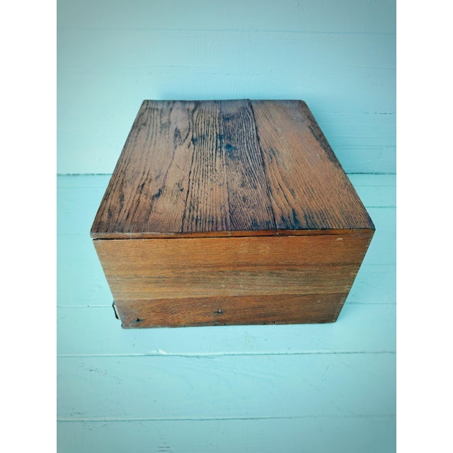 Antique Belding’s Silk Oak Countertop Thread Cabinet With Glass Drawers | Early General Store Display | C. 1900–1920 For Sale - Image 11 of 12