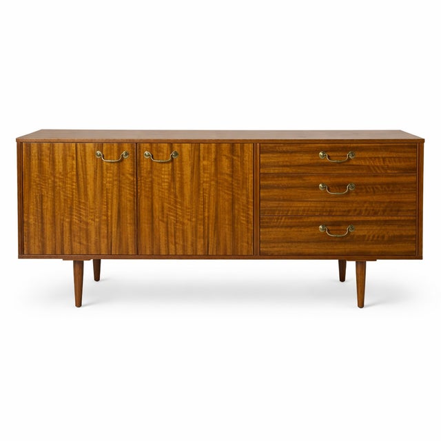 Wood Mid-Century Walnut and Teak Sideboard from Morris of Glasgow, 1970s For Sale - Image 7 of 11