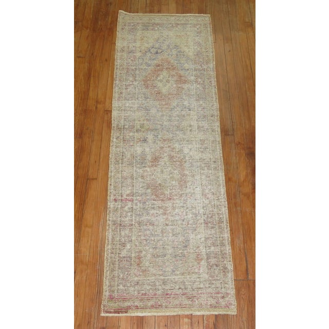 Rare Shabby Chic Late 19th Century Wool Narrow Khotan Runner For Sale - Image 17 of 18