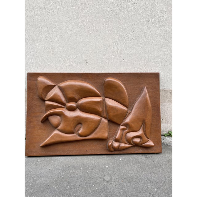 A. Guignard, Wall Sculpture, 1974, Pearwood For Sale - Image 3 of 11