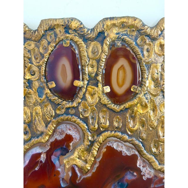 Brutalist Wall Relief with Inset Agate Slices, 1960s For Sale - Image 6 of 12