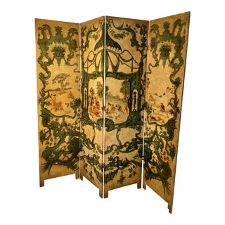 19th Century European Hand Painted Dressing Screen For Sale