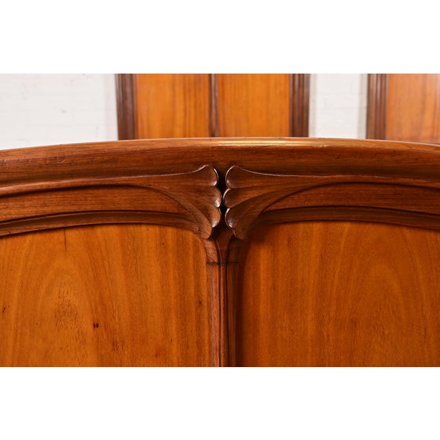 Louis Majorelle Antique French Art Nouveau Carved Walnut Twin Size Beds, Circa 1900 For Sale - Image 12 of 13