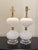 Perfectly proportioned for bedside or vanity, these white vintage Murano lamps are opaque with a satin finish. Double...