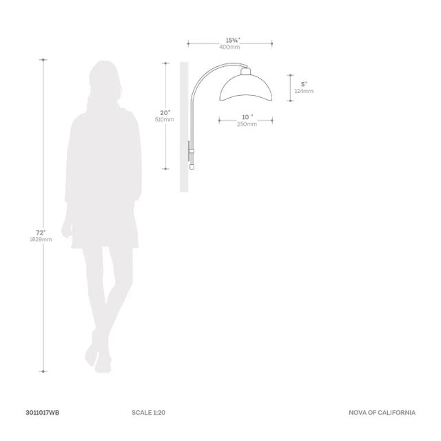 Luna Bella Wall Sconce - Weathered Brass, Matte Black, Plug-In For Sale - Image 9 of 11