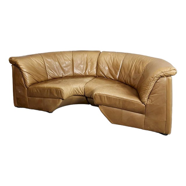 Set of Vintage Leather Curved Modular Sofa from Rolf Benz, 1960s For Sale