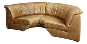 Set of Vintage Leather Curved Modular Sofa from Rolf Benz, 1960s